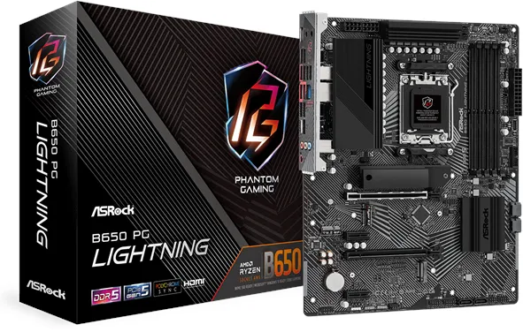 ASRock B650 PG Lightning Bundkort - AMD B650 - AMD AM5 socket - DDR5 RAM - ATX
